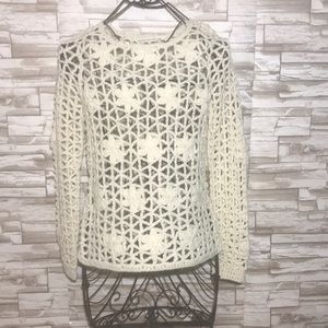 Hippie Laundry Small cream crochet long sleeve top